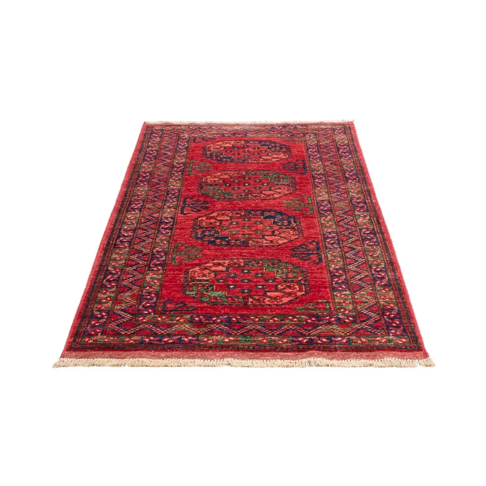 Løper Afghansk teppe - 201 x 86 cm - rød