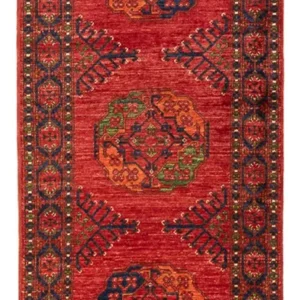 Løper Afghansk teppe - 201 x 81 cm - rød
