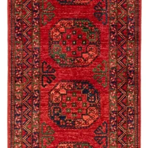 Løper Afghansk teppe - 201 x 86 cm - rød