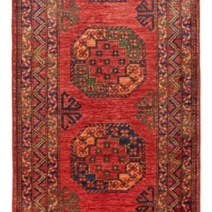 Løper Afghansk teppe - 204 x 82 cm - rød