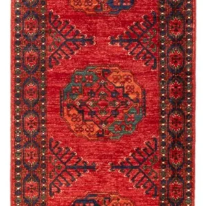 Løper Afghansk teppe - 205 x 82 cm - rød