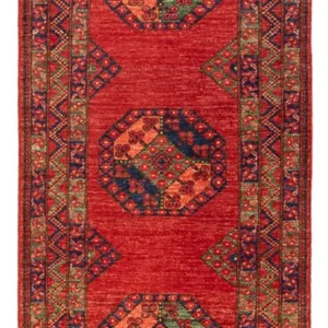 Løper Afghansk teppe - 207 x 86 cm - rød
