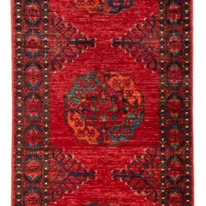 Løper Afghansk teppe - 207 x 80 cm - rød