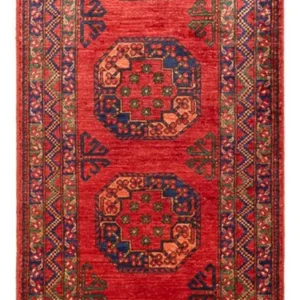 Løper Afghansk teppe - 216 x 83 cm - rød