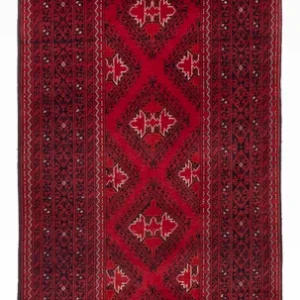 Løper Afghansk teppe - 283 x 82 cm - rød