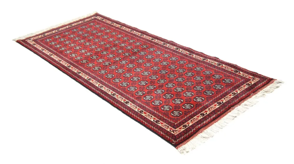 Løper Afghansk teppe - Bukhara - 258 x 87 cm - rød