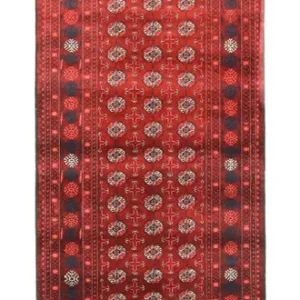 Løper Afghansk teppe - Bukhara - 293 x 87 cm - mørk rød