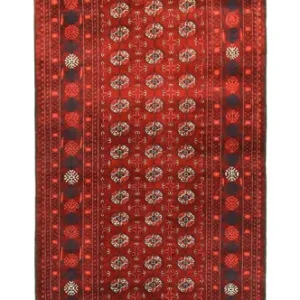 Løper Afghansk teppe - Bukhara - 294 x 84 cm - mørk rød