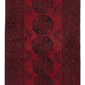 Løper Afghansk teppe - Filpa - 187 x 95 cm - mørk rød