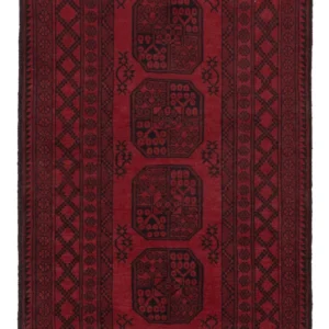 Løper Afghansk teppe - Filpa - 189 x 102 cm - mørk rød