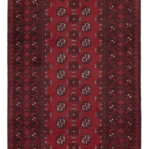 Løper Afghansk teppe - Filpa - 190 x 98 cm - mørk rød