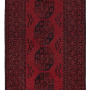Løper Afghansk teppe - Filpa - 194 x 100 cm - mørk rød