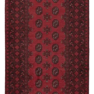 Løper Afghansk teppe - Filpa - 197 x 101 cm - mørk rød