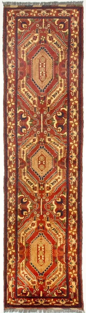Løper Afghansk teppe - Hatshlu - 307 x 83 cm - rød