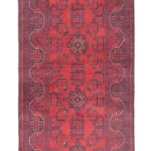 Løper Afghanske tepper - Kunduz - 287 x 83 cm - mørk rød