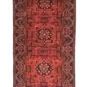 Løper Afghanske tepper - Kunduz - 288 x 78 cm - rød