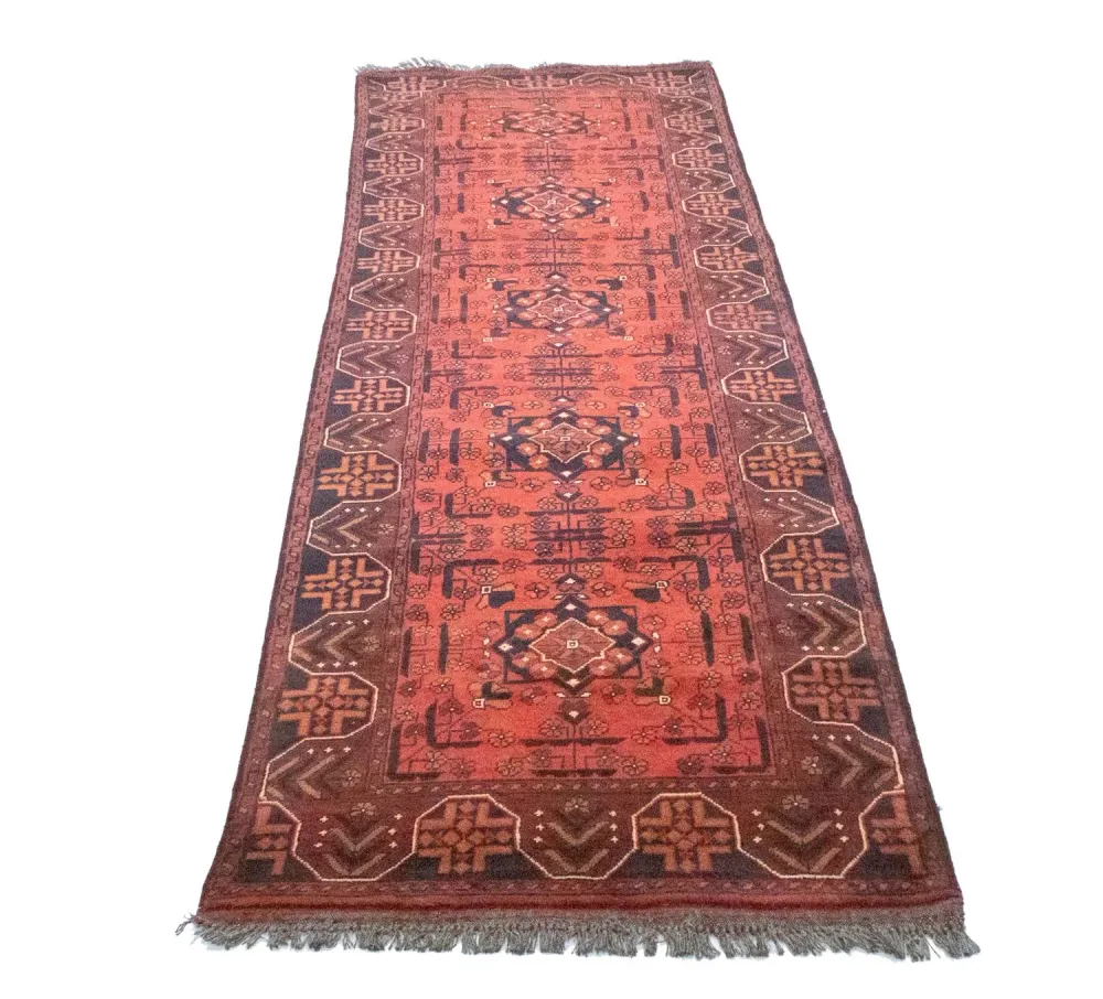 Løper Afghanske tepper - Kunduz - 288 x 78 cm - rød