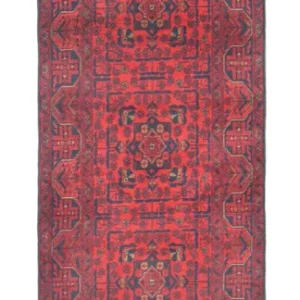 Løper Afghanske tepper - Kunduz - 290 x 80 cm - mørk rød