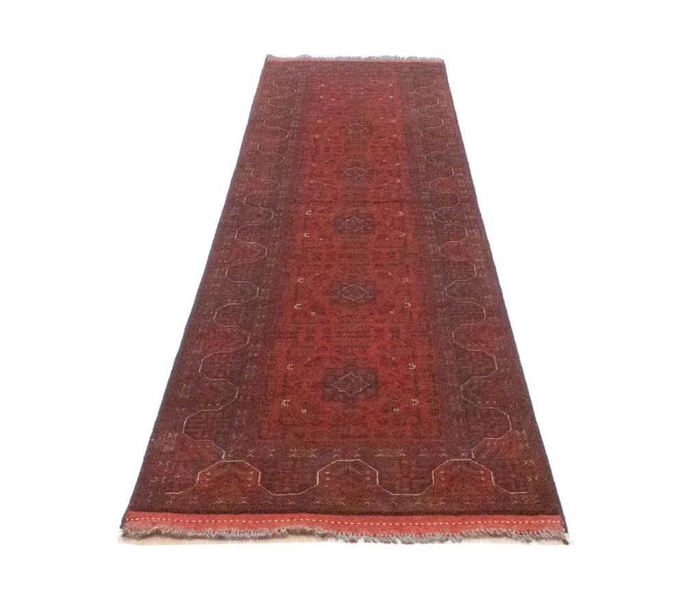Løper Afghanske tepper - Kunduz - 297 x 74 cm - rød