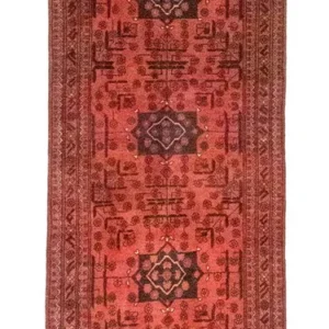Løper Afghanske tepper - Kunduz - 298 x 79 cm - rød