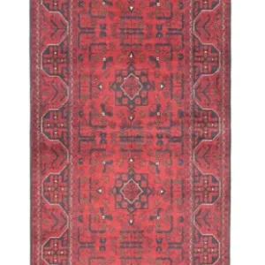 Løper Afghanske tepper - Kunduz - 302 x 78 cm - rød