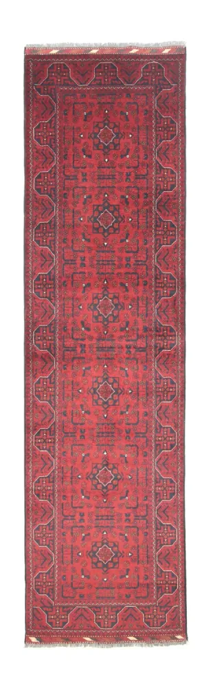 Løper Afghanske tepper - Kunduz - 302 x 78 cm - rød