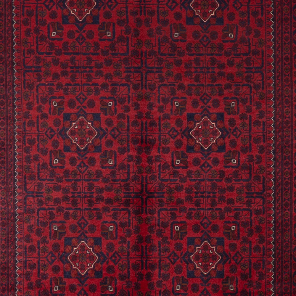 Løper Afghanske tepper - Kunduz - 385 x 148 cm - rød