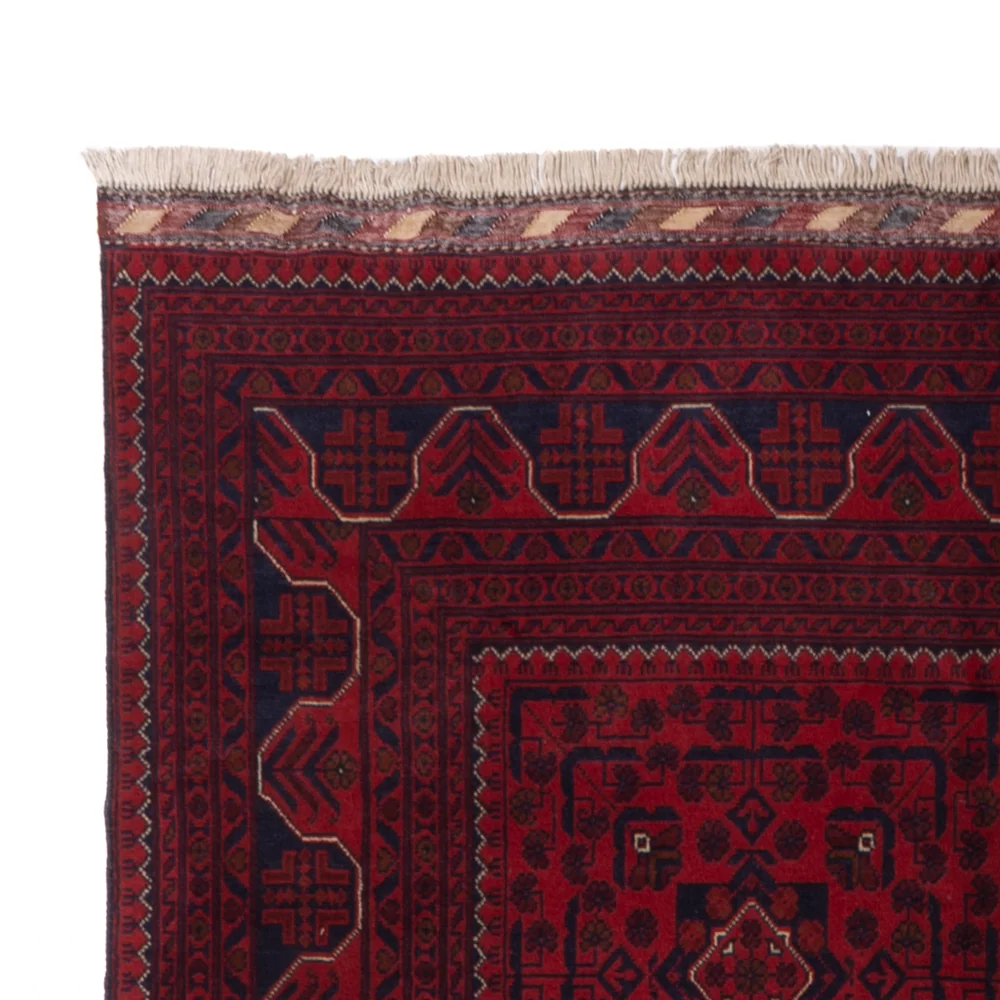 Løper Afghanske tepper - Kunduz - 385 x 148 cm - rød