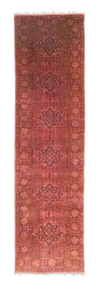Løper Afghanske tepper - Kunduz - 390 x 82 cm - rød