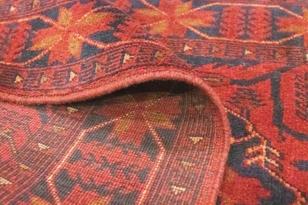 Løper Afghanske tepper - Kunduz - 390 x 82 cm - rød