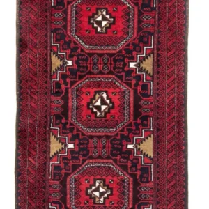 Løper Balutsj-teppe - 175 x 95 cm - mørk rød