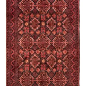 Løper Balutsj-teppe - 194 x 101 cm - rød
