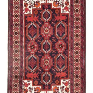 Løper Balutsj-teppe - 195 x 106 cm - rød