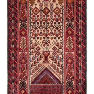 Løper Balutsj-teppe - 195 x 99 cm - flerfarget