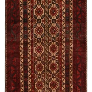 Løper Balutsj-teppe - 196 x 96 cm - mørk rød