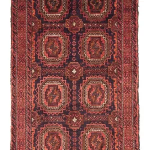 Løper Balutsj-teppe - 200 x 106 cm - lys rød