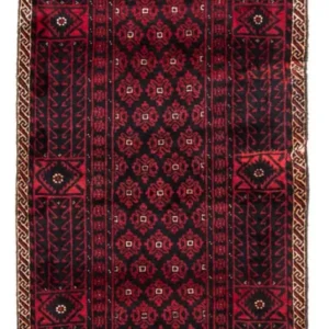 Løper Balutsj-teppe - 222 x 110 cm - mørk rød