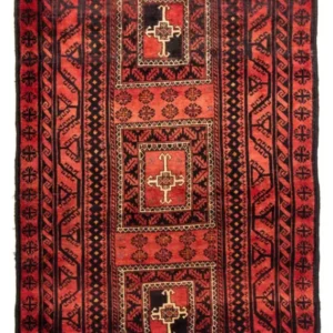 Løper Balutsj-teppe - 236 x 127 cm - rød