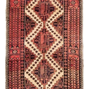 Løper Balutsj-teppe - 238 x 100 cm - lys rød