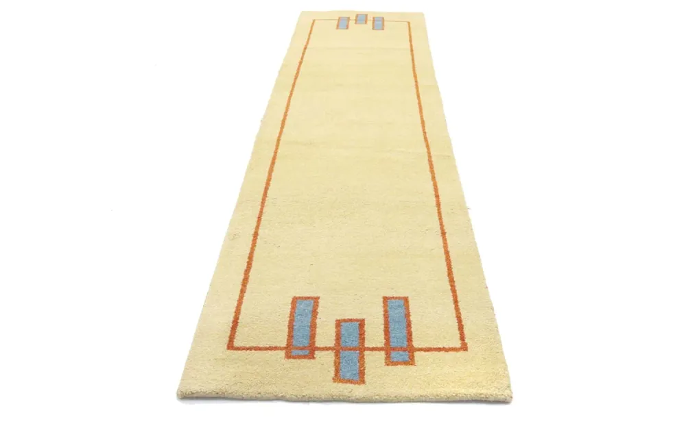 Løper Gabbeh teppe - Indus - 298 x 80 cm - beige