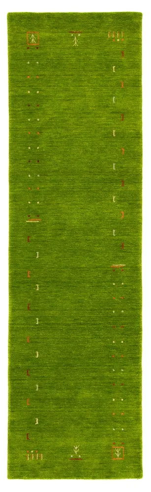 Løper Gabbeh teppe - Indus - 400 x 80 cm - grønn