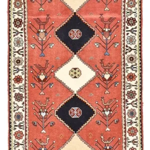 Løper Gabbeh teppe - Kashkuli persisk teppe - 162 x 65 cm - lys rød