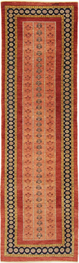 Løper Gabbeh teppe - Kashkuli persisk teppe - 290 x 82 cm - lys rød