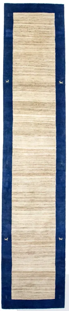 Løper Gabbeh teppe - Loribaft persisk teppe - 440 x 90 cm - natur