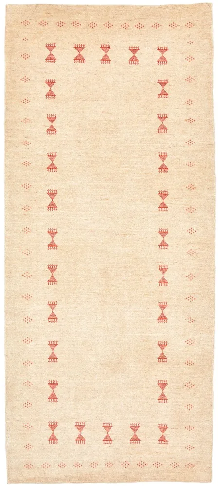 Løper Gabbeh teppe - Loribaft persisk teppe - 201 x 85 cm - beige