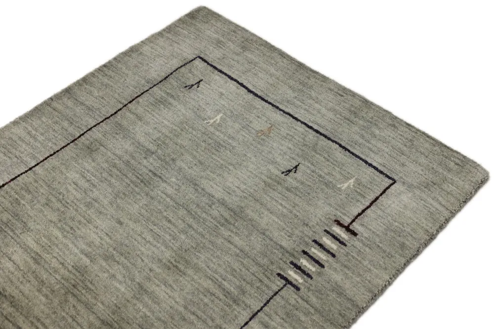 Løper Gabbeh teppe - Loribaft Softy - 202 x 82 cm - grå