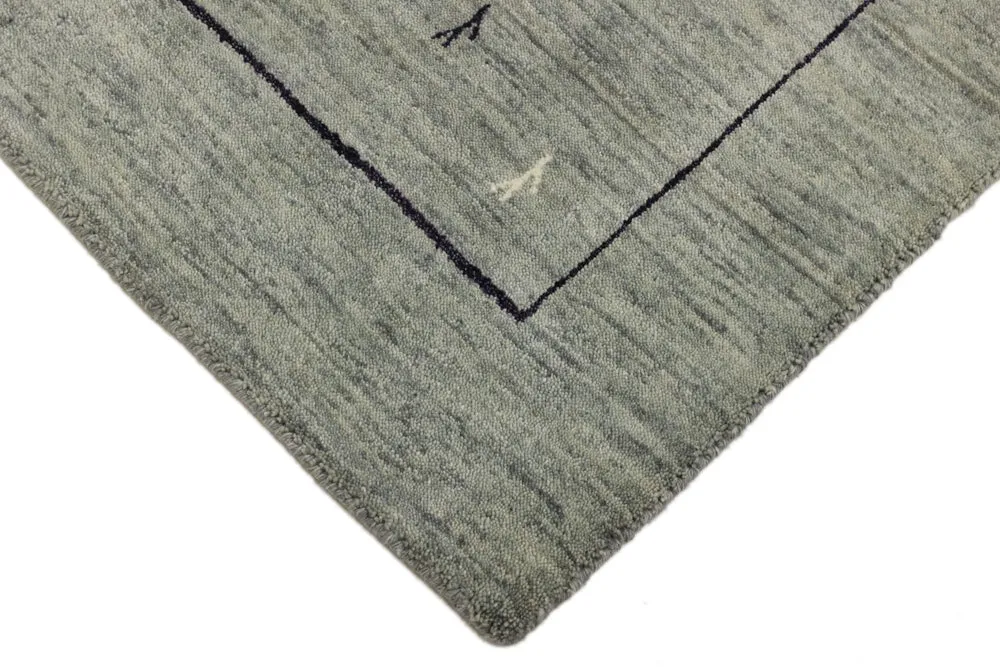 Løper Gabbeh teppe - Loribaft Softy - 202 x 82 cm - grå