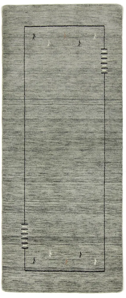 Løper Gabbeh teppe - Loribaft Softy - 203 x 83 cm - grå