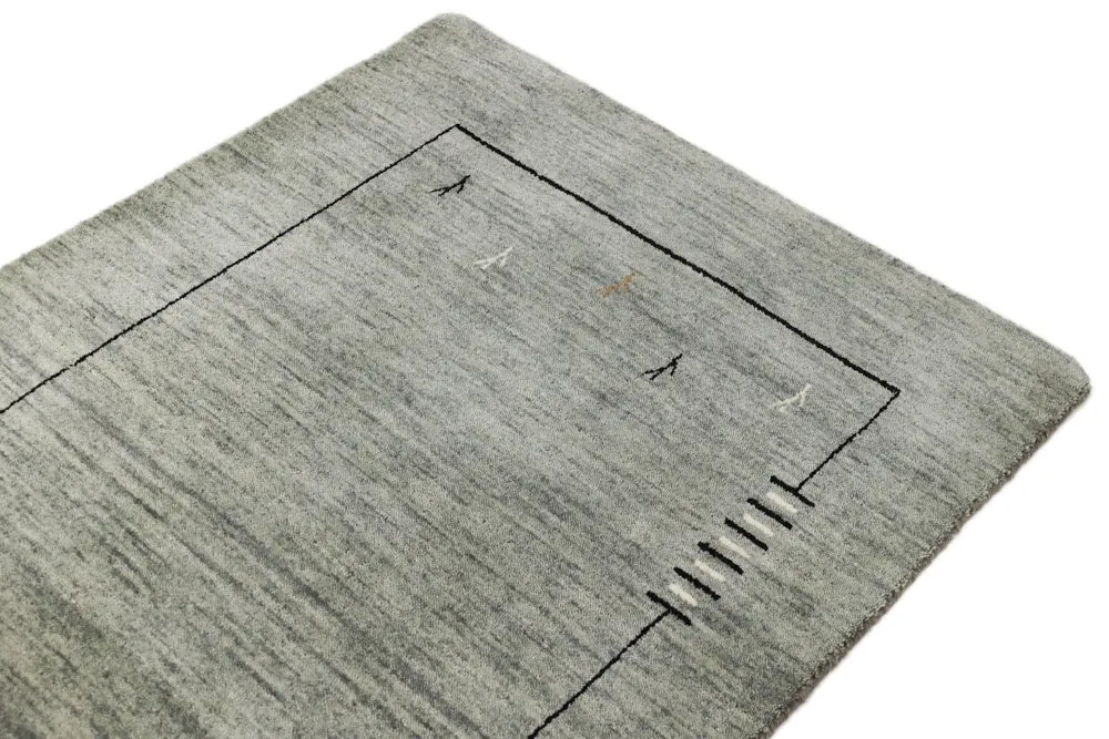 Løper Gabbeh teppe - Loribaft Softy - 203 x 83 cm - grå