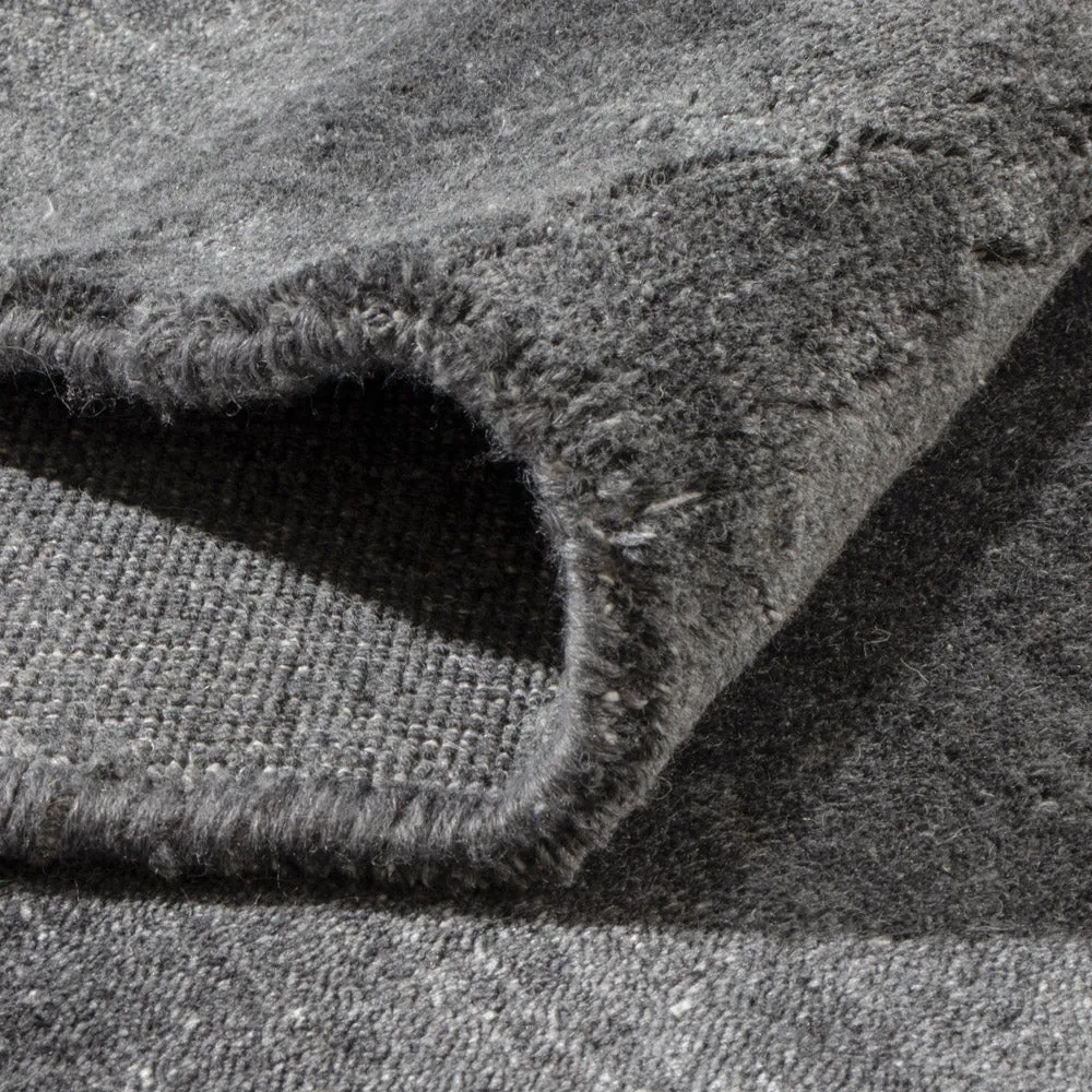 Løper Gabbeh teppe - Loribaft Softy - 300 x 94 cm - antrasitt
